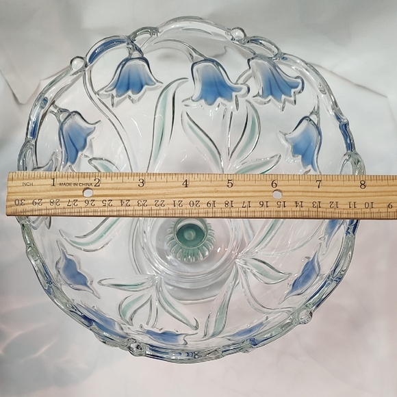 Vintage Mikasa Bluebells Scalloped Edge Footed Serving Bowl - Picture 2 of 3